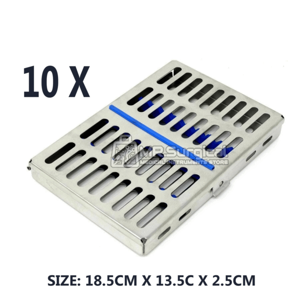 10 Instruments Dental Surgical Sterilization Autoclave Cassette Tray
