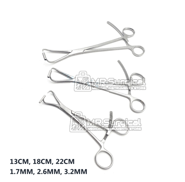 Bone Reduction Forceps with K-Wire Guide – 13cm, 18cm, 22cm | Set of 3 Pcs